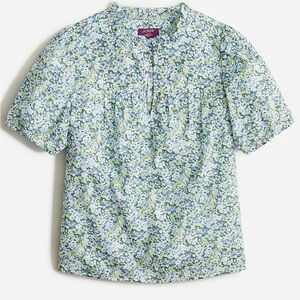 J. Crew ruffle trim short-sleeve top in Liberty Thorpe Hill fabric size small